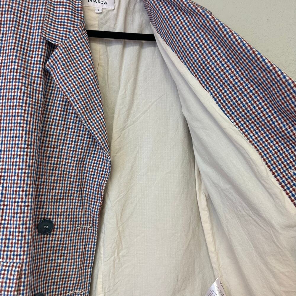 Rita Row Camelia Double Breasted Check Blazer Blu… - image 3